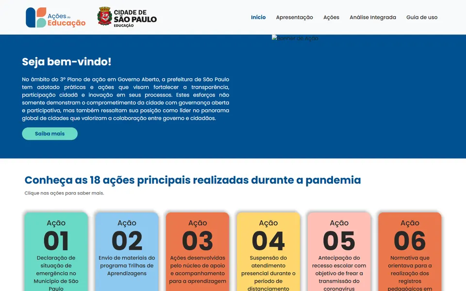 Tela do Ações da Educação