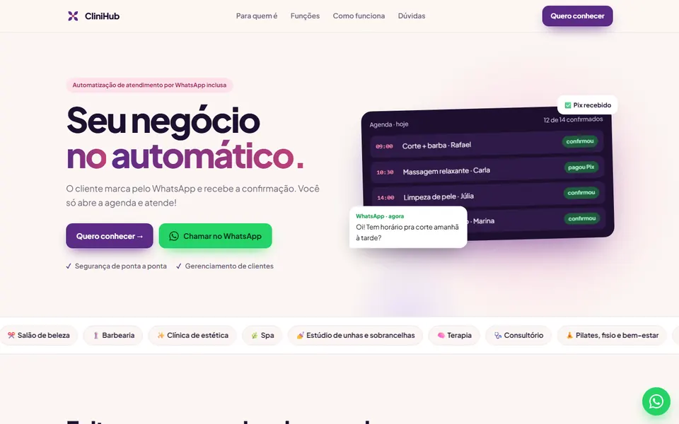 Tela do CliniHub